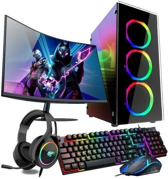 Ensemble PC Gaming Équipé - Clavier, Souris, Casque