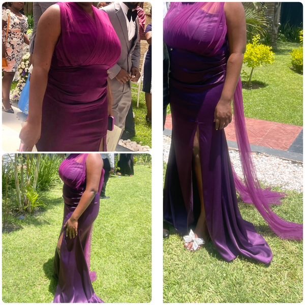 Evening dress . Burgundy