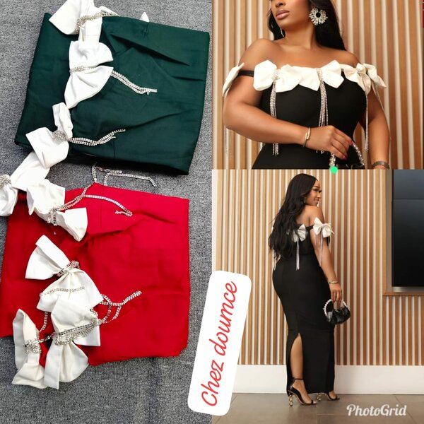 Robe élégante avec perles