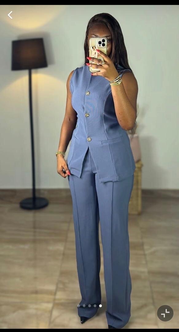 Ensemble tailleur sans manches élégant
