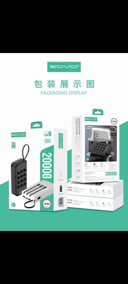 Chargeur Portable SOVO 20000mAh