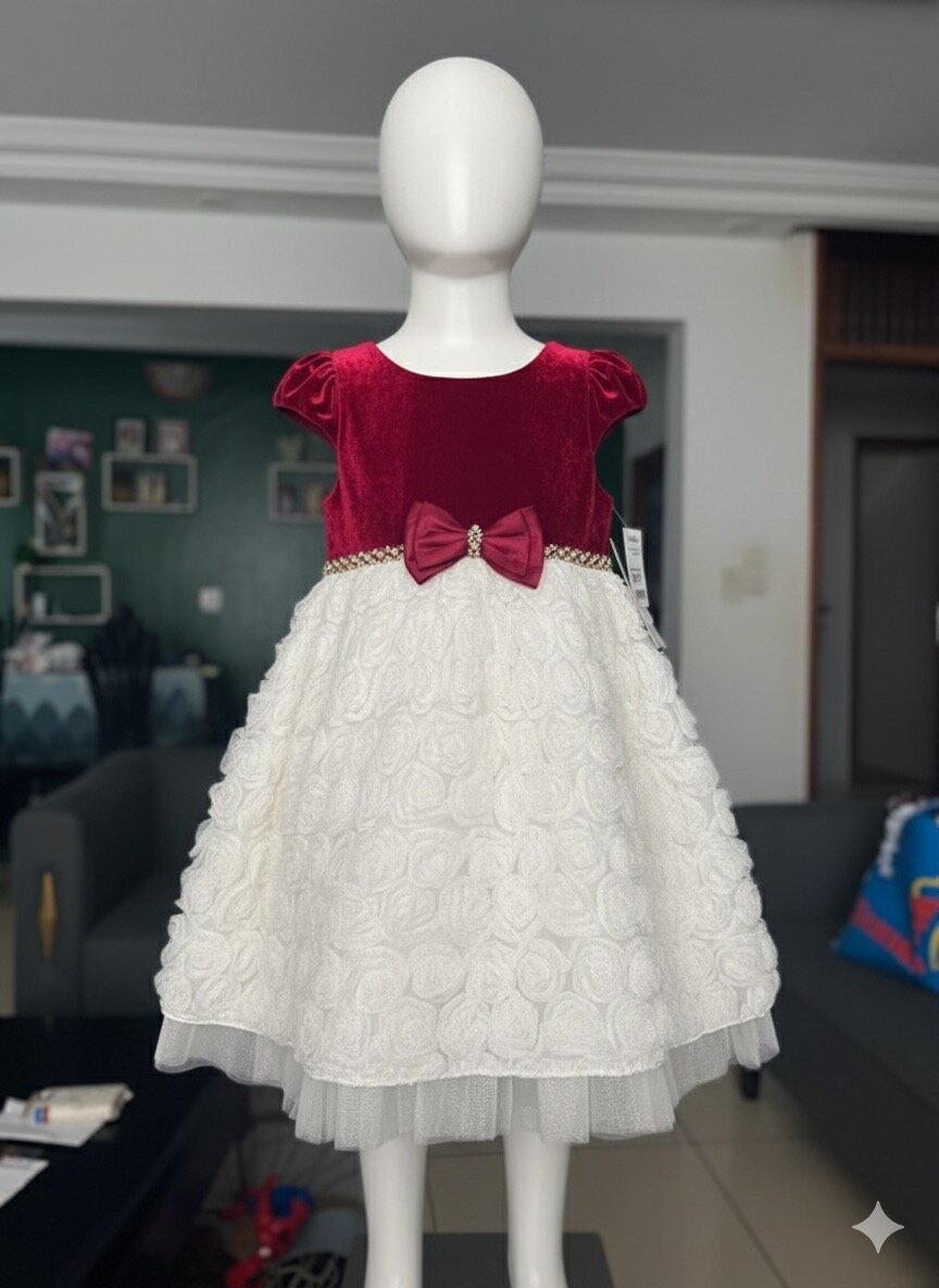 Robe Fille Élégante Rouge