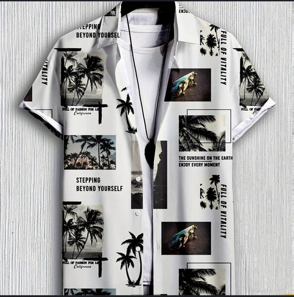 Chemise décontractée imprimée homme