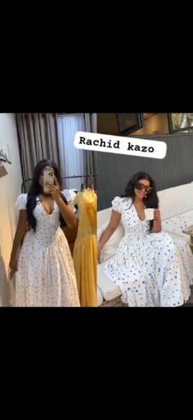 Robe blanche à fleurs pour femme