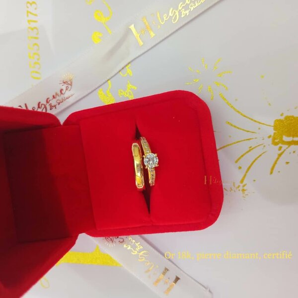 Bague en or 18K sertie diamant