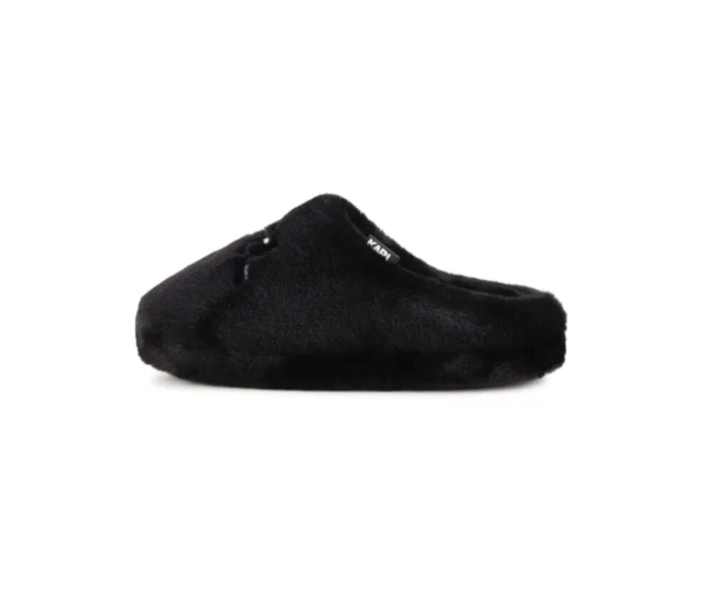 logo-embroidered faux-fur slippers