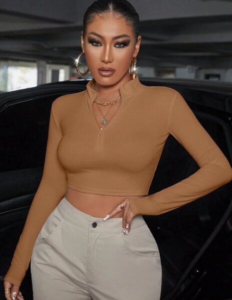 Top court femme à manches longues