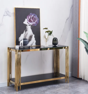 Imported Console Table - Stainless Steel Gold Electroplated - X22 No Ratings