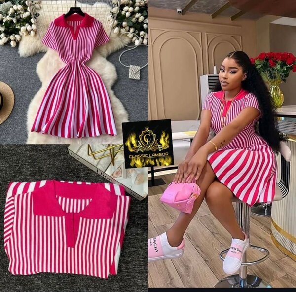 Robe rayée rose élégante