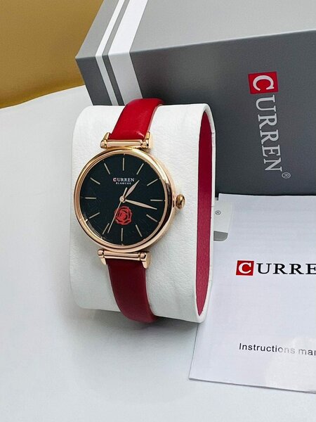 Des montres de luxe acier inoxydable curren femme rouge