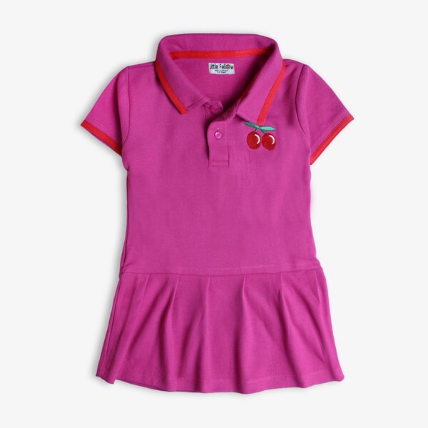 Pink cherry polo frock