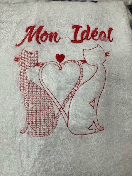 Serviette Douceur Chat Amour