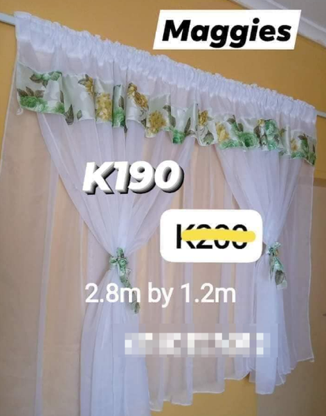 white curtains with a color pattern