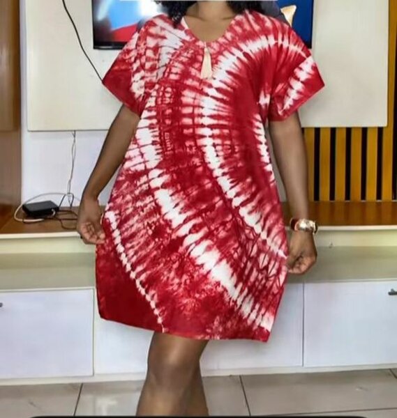 Robe tie & dye rouge pour femme