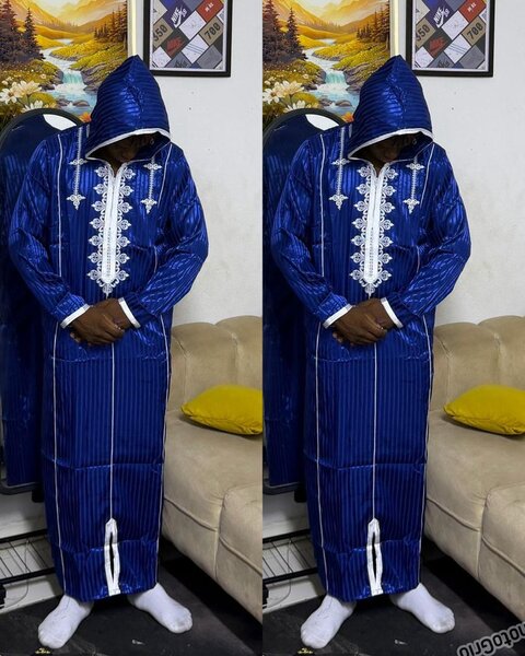 Ensemble caftan homme bleu