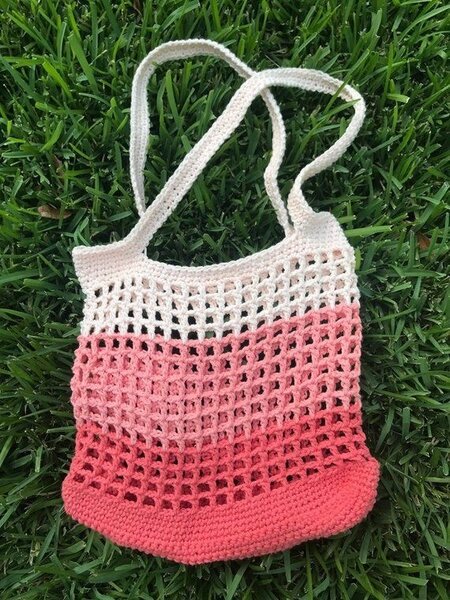 Sac filet en crochet dégradé