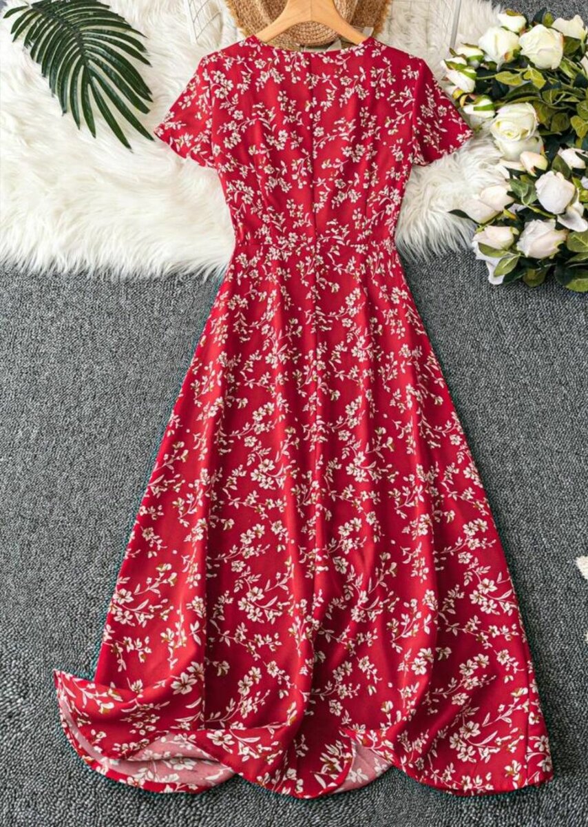 Robe rouge fleurie Shein new