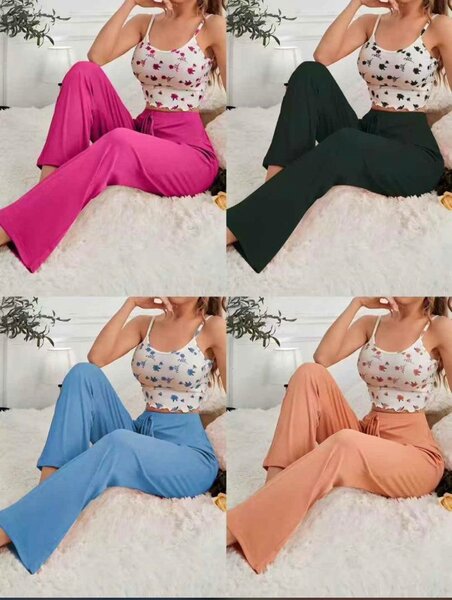 Pantalons larges féminins colorés