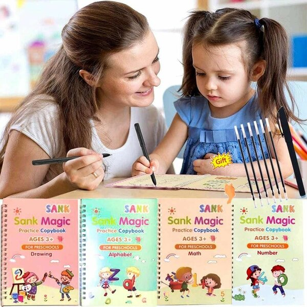 4 pcs Kids Magic copybooks