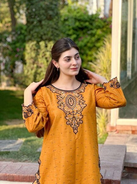 2 Pc Embroidered Stiched Lawn