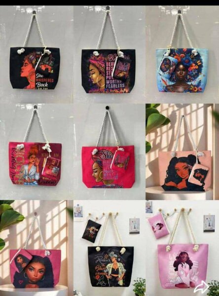 Sac cabas illustré rose