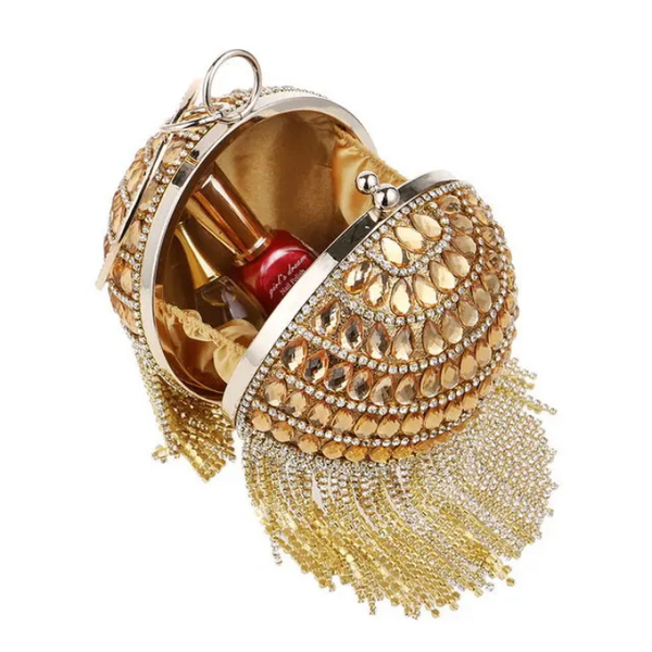 Sac à main boule dorée paillettes