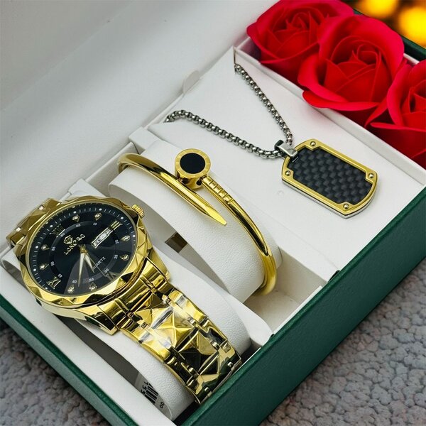 Montre Homme Luxe avec Bracelet et Collier