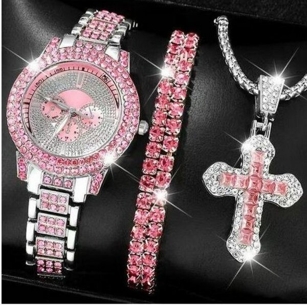 Montre Femme Luxe avec Croix et Bracelet