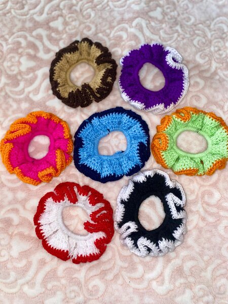 Crochet scrunchies