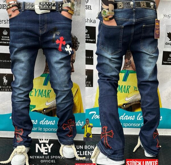 Jeans tendance brodés pour hommes