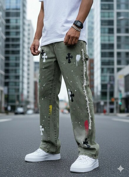 Jeans cargo streetwear décontractés