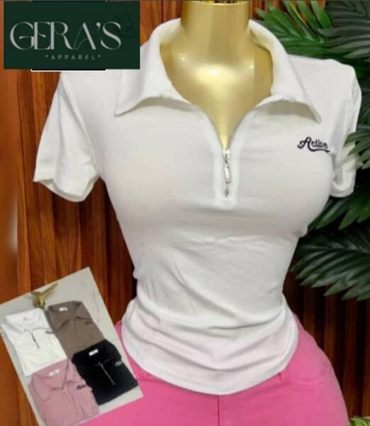 T-shirt femme col polo