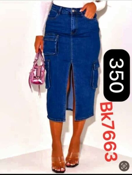 Jupes en jeans avec fentes pour femme