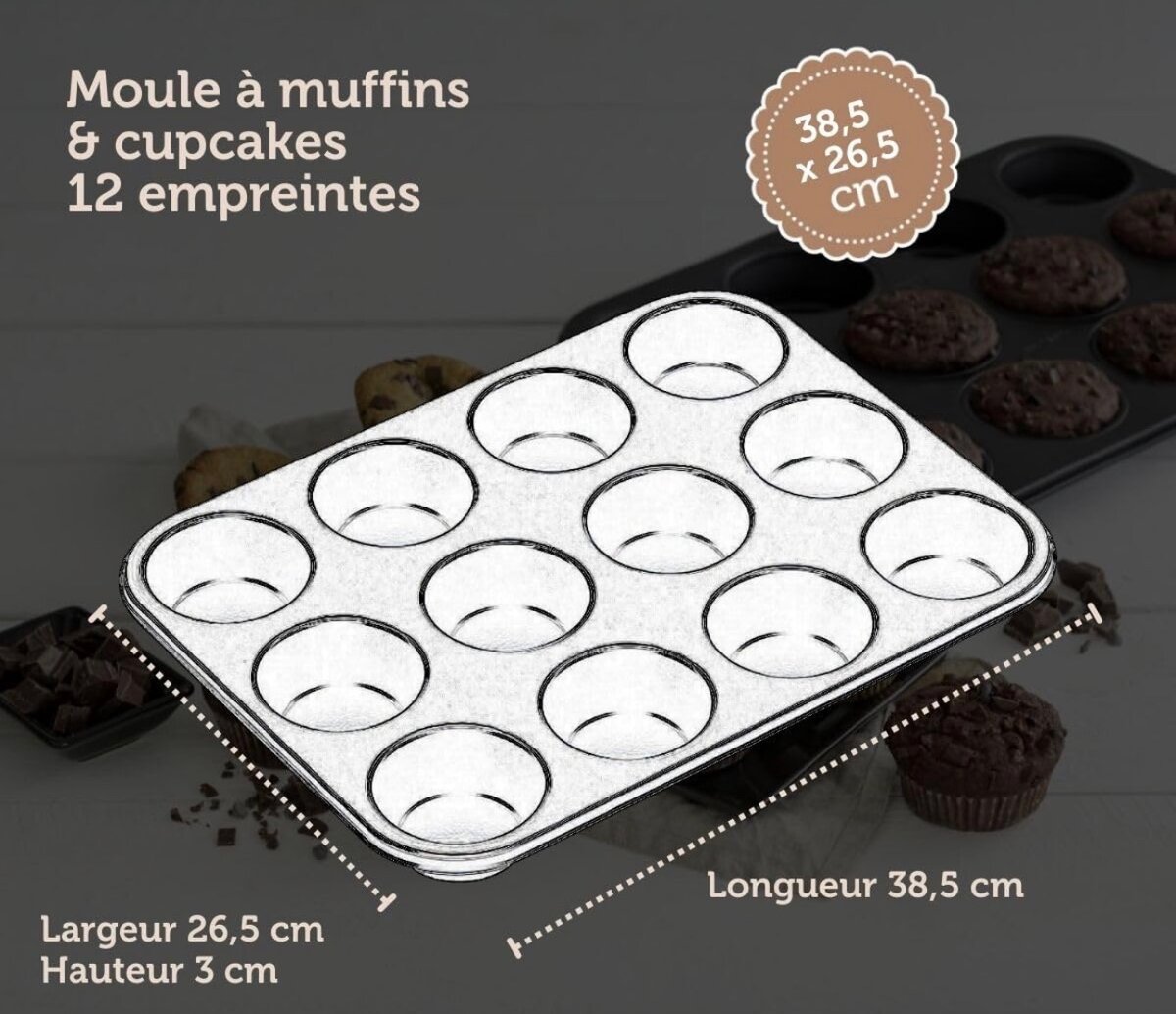 Moule à Muffins 12 Empreintes
