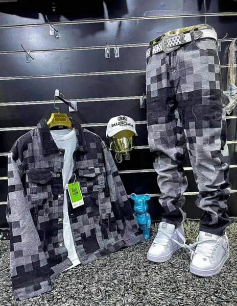 Ensemble survêtement homme gris pixelisé