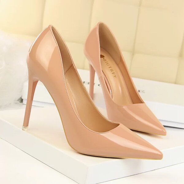 Nude Bigtree High Heels