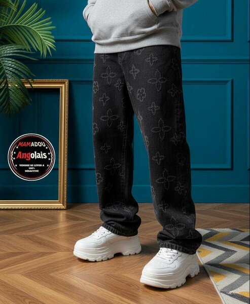 Pantalon décontracté noir homme