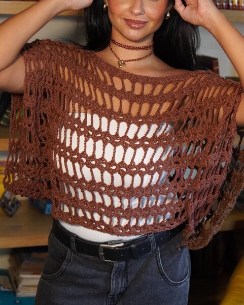 Poncho au crochet chic