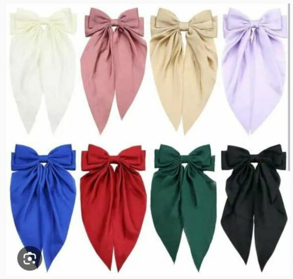 Silk bows big for long hair