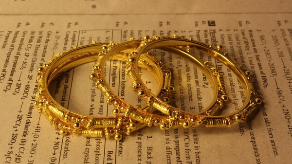 Unique Antique Gold Pearls Design Bangles