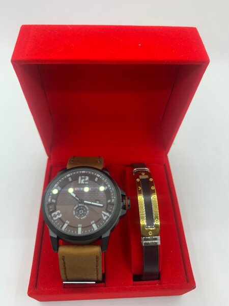 Montre homme cuir marron