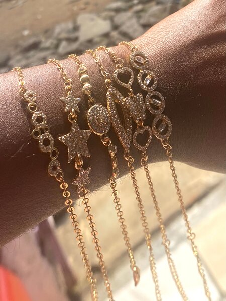 Bracelets en or scintillants