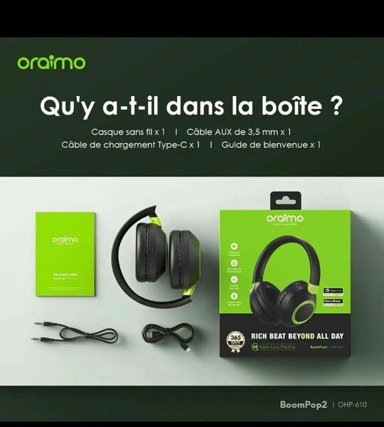 Oraimo Casque Sans Fil BoomPop