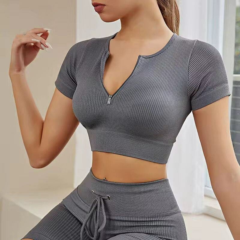 Ensemble court à col zippé