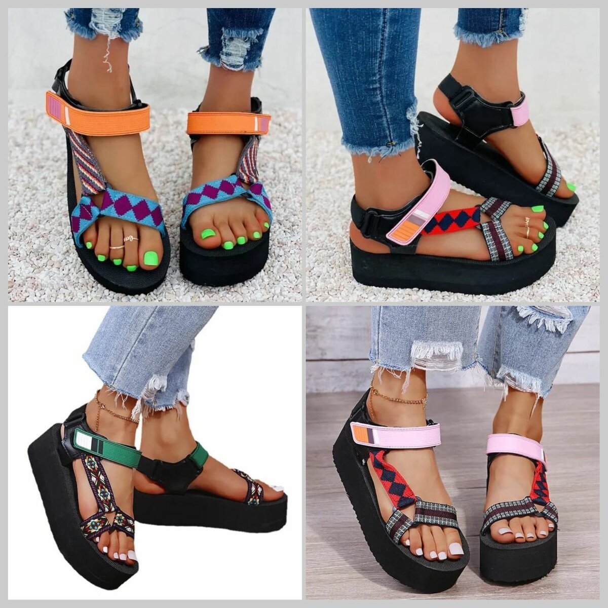 Magnifiques sandales multicolores