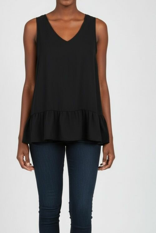 Débardeur noir à volants