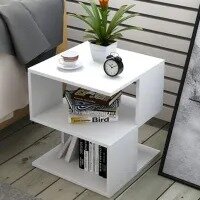 Modern End Table Coffee Table With Storage Shelf