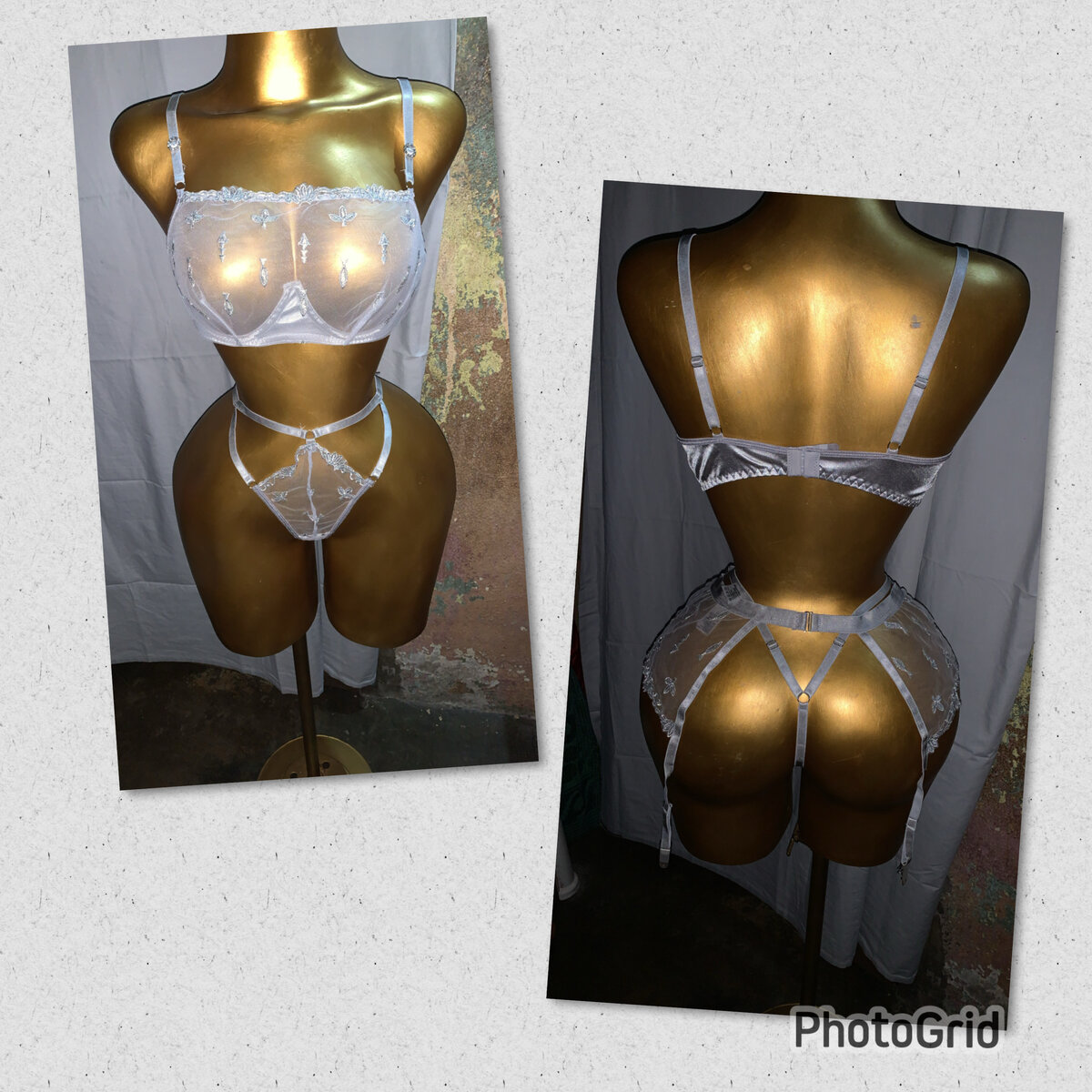 Ensemble lingerie en dentelle blanc ou rouge