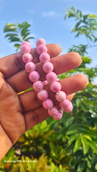 Bracelet perles roses