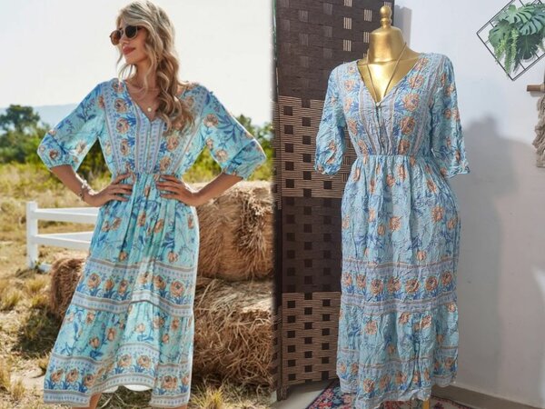 Robe Bohème Fleurie Femme